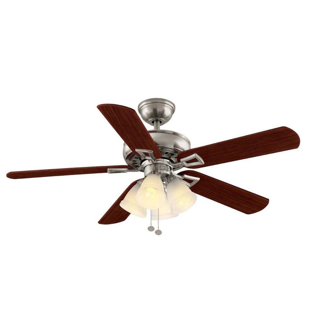 Hampton Bay Lyndhurst 52 Ceiling Fan Brushed Nickel 850193 51091