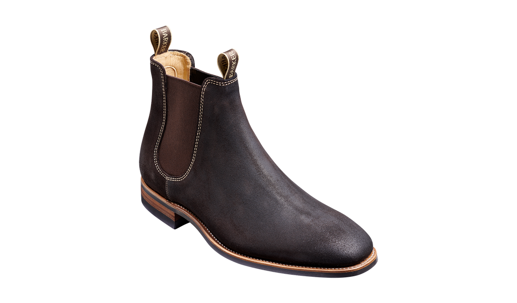 frokost tekst Sanders Mansfield - Choc Burnish Suede | Mens Chelsea Boot | | Barker Shoes USA
