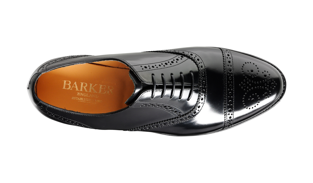 Alfred - Black Hi-Shine Brogue | Mens 