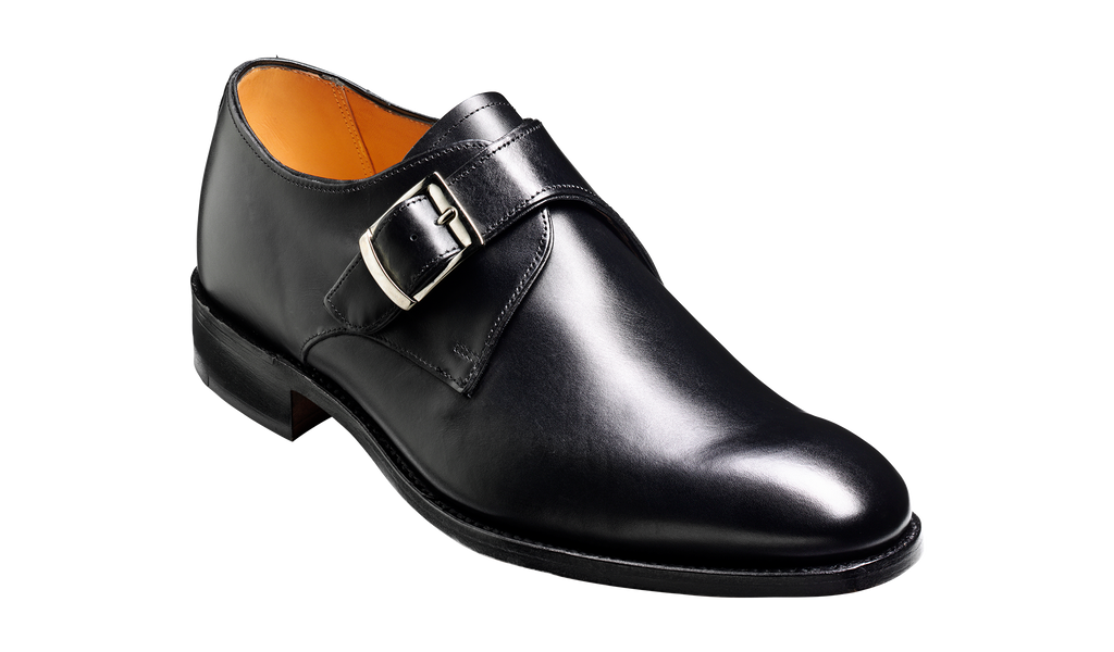black single monk strap shoes