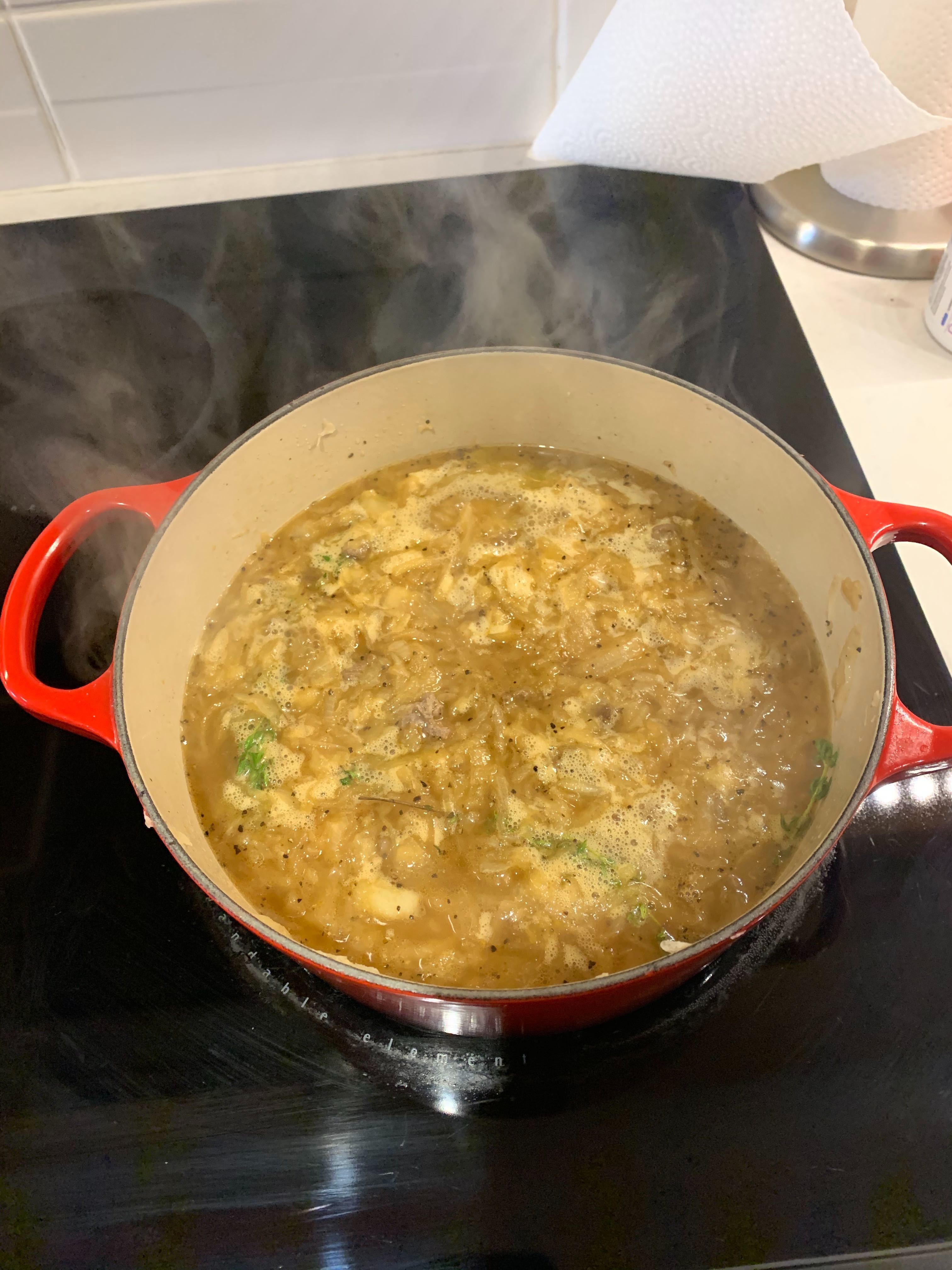 lyonnaise steak with french onion soup