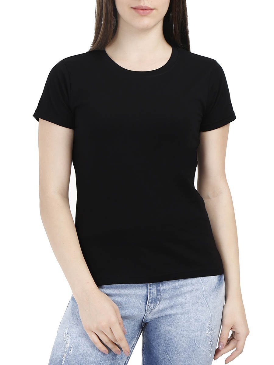 plain black t shirt for women