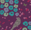 Flowers and Birds on Purple