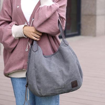 Hiigoo Fashion Womens Multi-pocket Cotton Canvas Handbags Shoulder Bags Totes Purses 