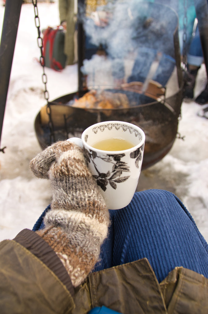 Birch tea by the fire