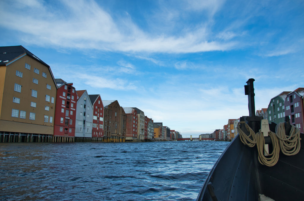 Prow of boat in the river Nidelva