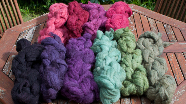 Marina Skua dyed fibre for Fernhill Farm