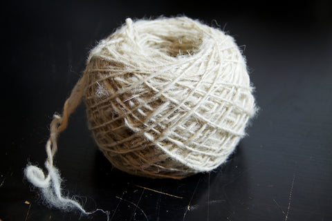 Wool yarn ready to be plied