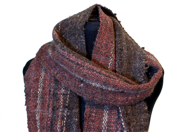 Hand-woven scarf in wool and alpaca