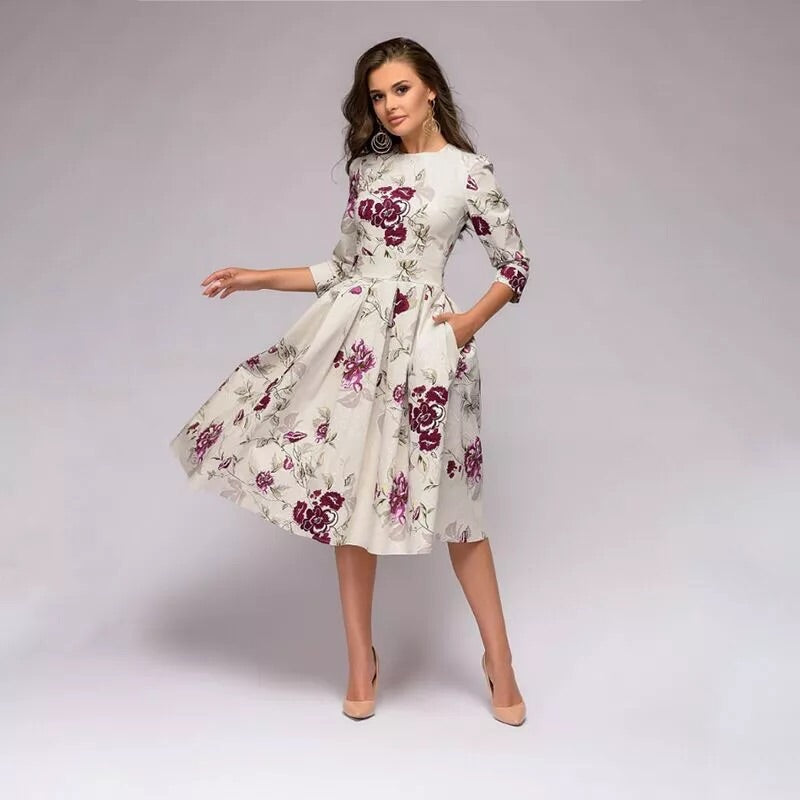 vestido gode midi floral