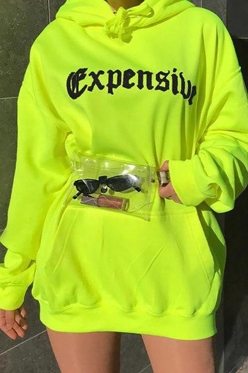 baggy yellow sweatshirt