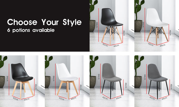 4 x Replica Eames Chairs Dining Office Cafe Lounge-Alala Black