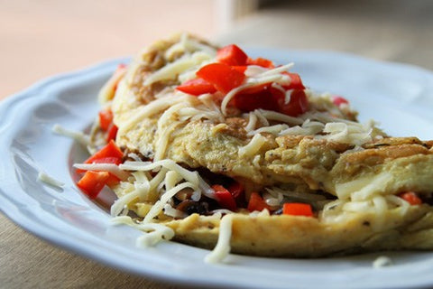 Mushroom and Red Pepper Mozzarella Omelet