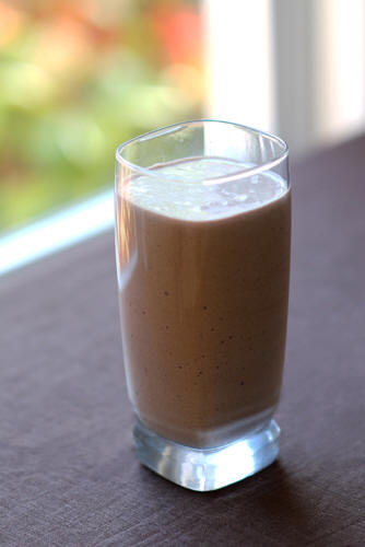 How to use coconut oil in chocolate coconut banana protein shake recipe photo