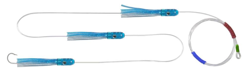Scent Blazer Atom skirted trolling lures with bait scent chamber.