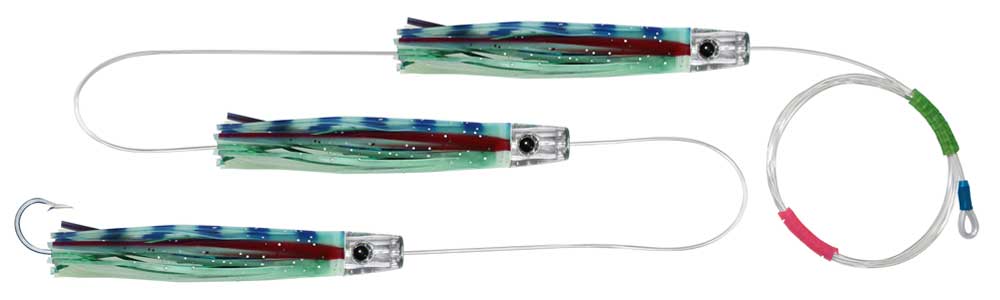 Scent Blazer nano pusher head trolling lure chain.