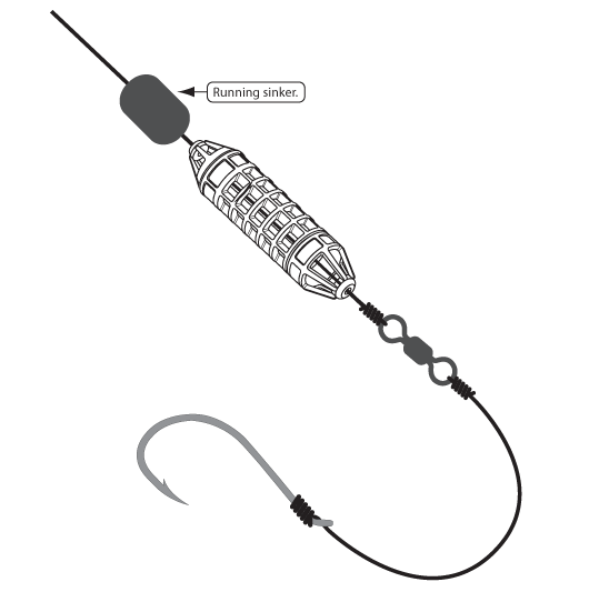 Running sinker rigged with a bait scent chamber.