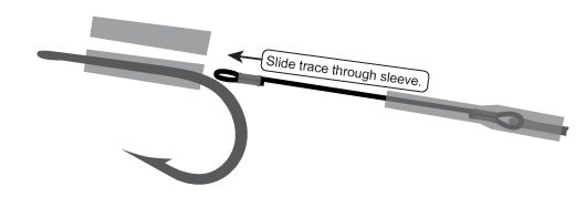 Linking two hooks together using rigging sleeve.