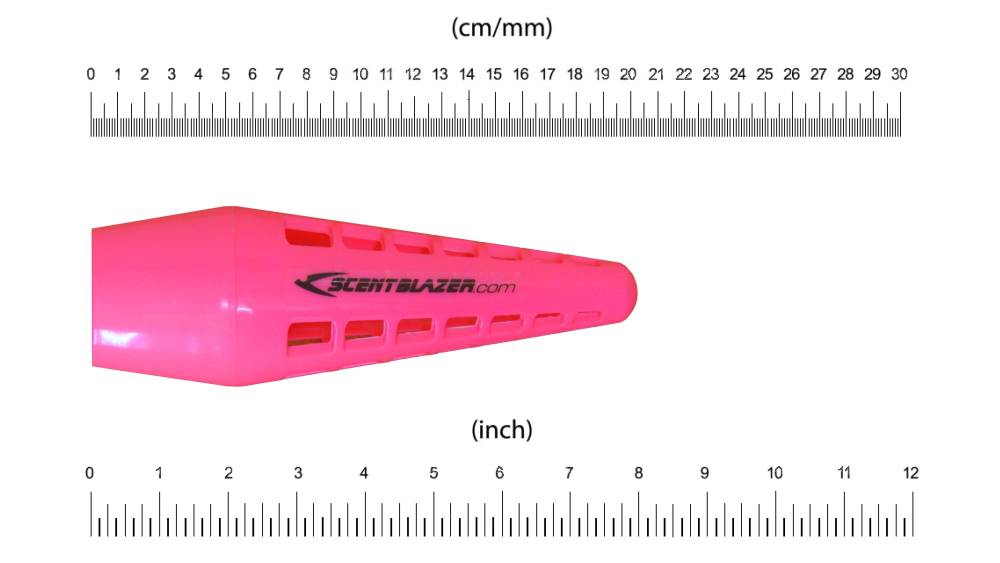 Diagram of an eight inch scent teaser.