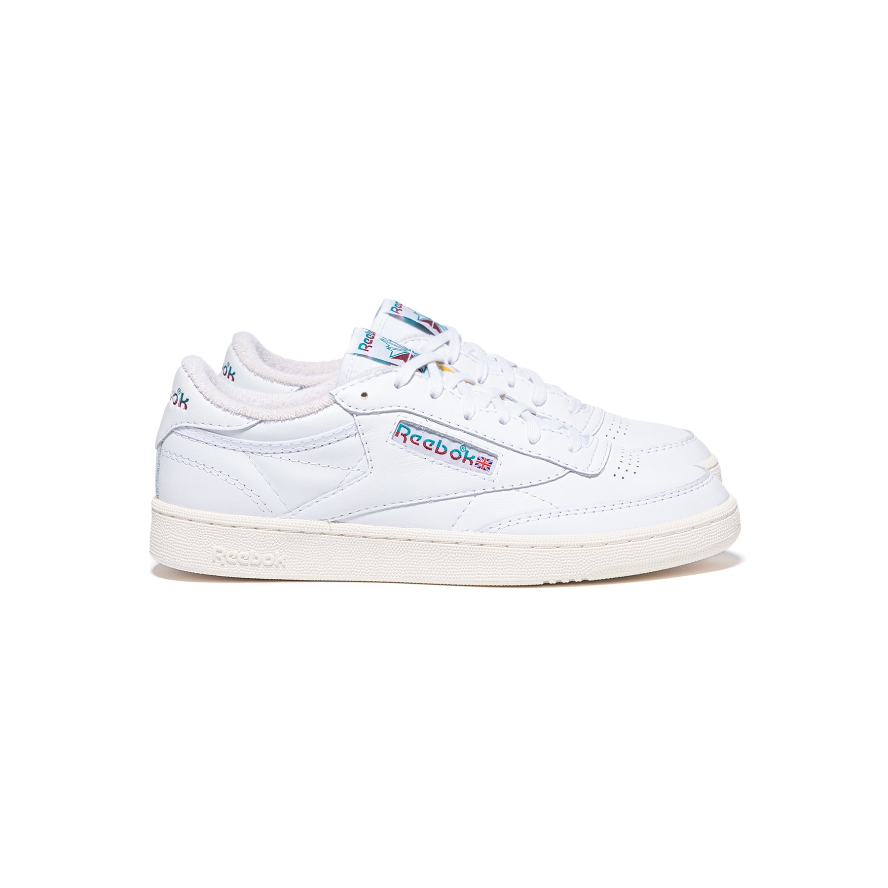 Club C 85 Vintage White/Seaport Teal/Classic Burgundy –