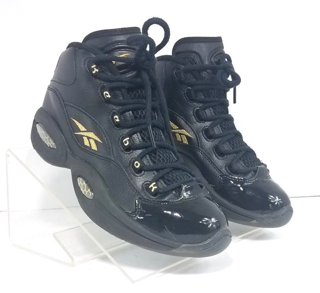 black and gold iverson shoes