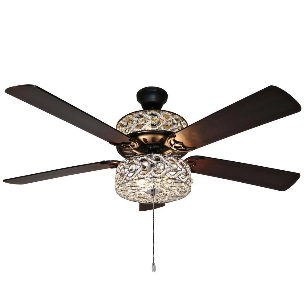 River Of Goods Gracie Grand 52 In Oil Rubbed Bronze Double Lit