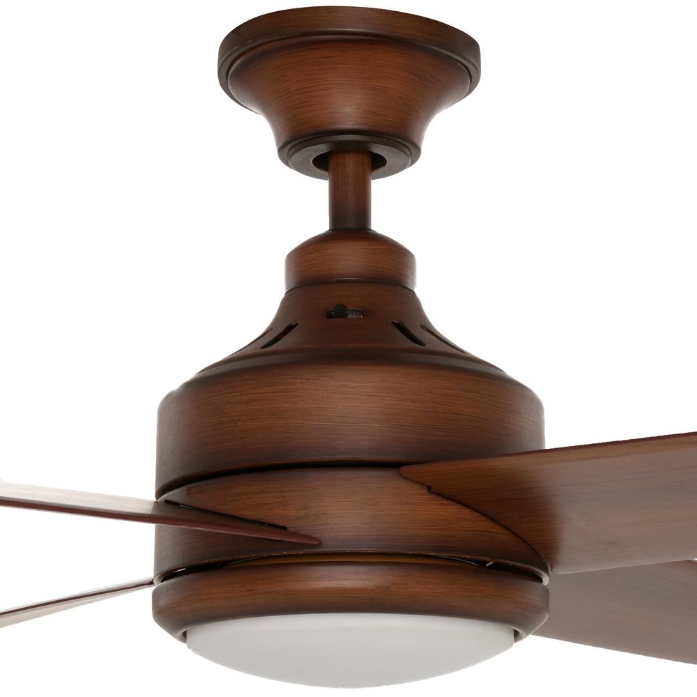 HDC Mercer 52 in LED Indoor Distressed Koa Ceiling Fan with Light & Remote 
