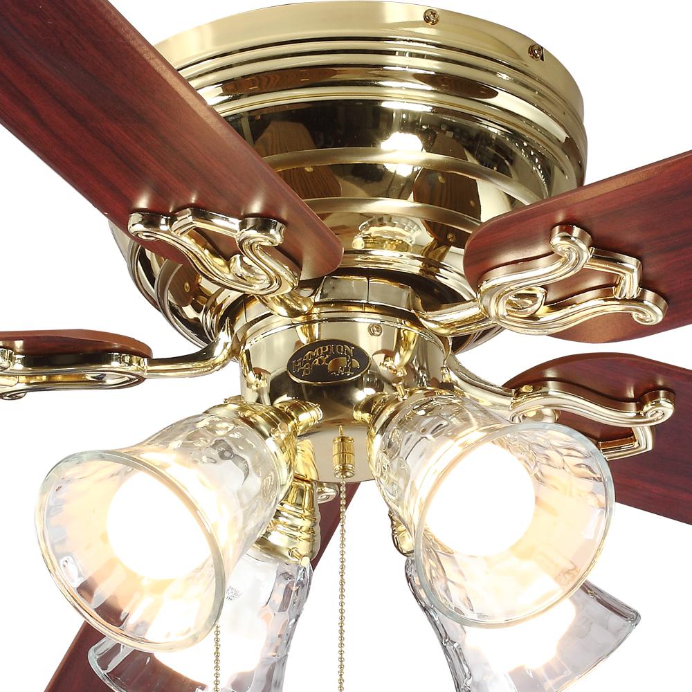 Led Indoor Polished Brass Ceiling Fan W Light Home Garden