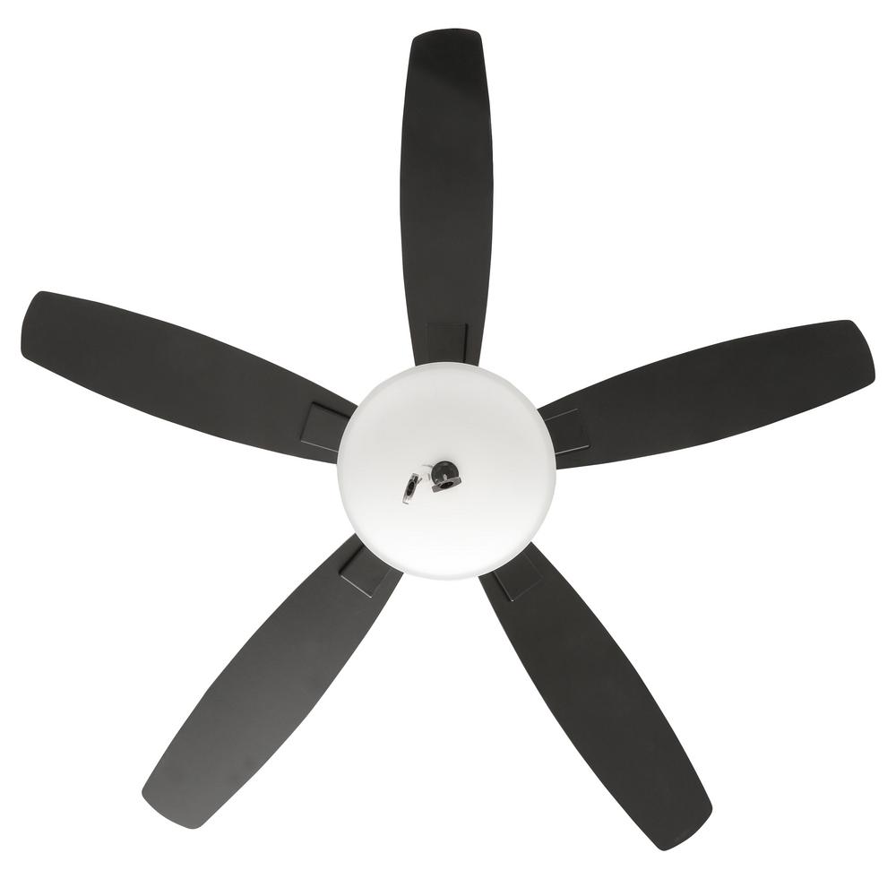 Hampton Bay 52 In Led Indoor Matte Black Ceiling Fan With Light Kit 14602