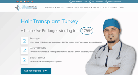 turkey hair transplant all inclusive package