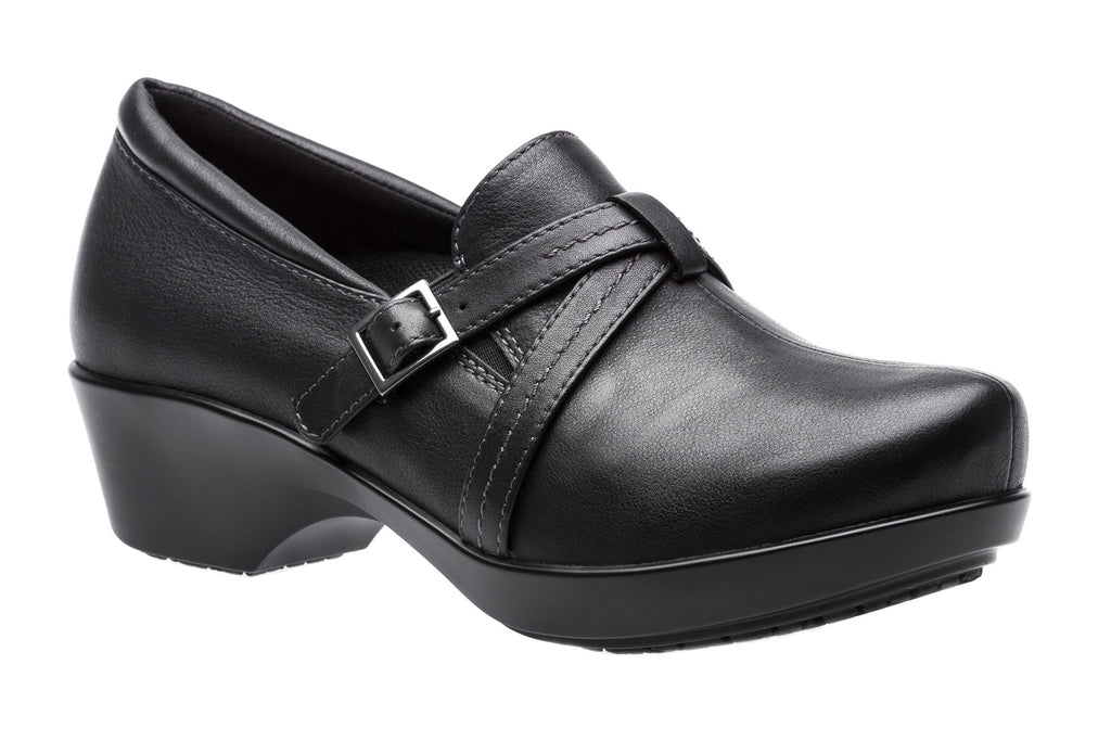 black slip on dress shoes womens