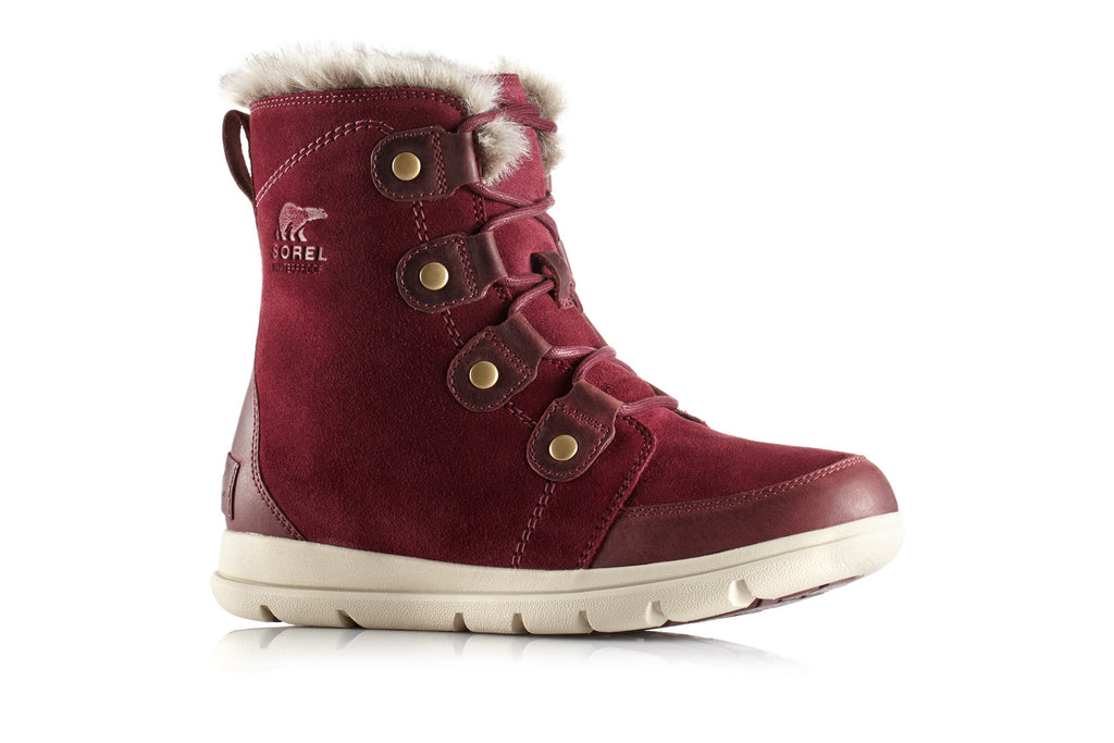 explorer joan waterproof boot with faux fur collar