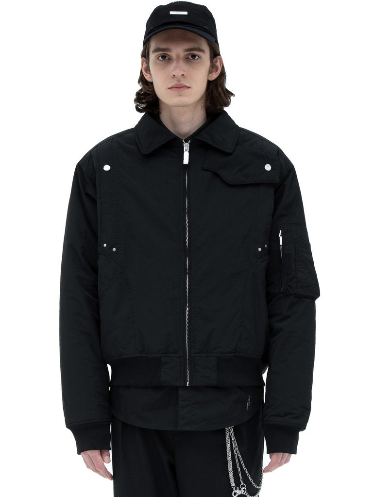 C2H4 “Filtered Reality” Quilted Intervein Bomber Jacket Mens