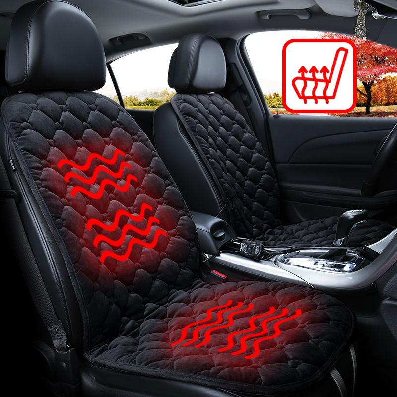 Car Heated Seats Cushion Covers Seametal 4 PACK Car Seat Warmer Seat Heater Seat Pad Lumbar Support Winter is Coming Super Warm Adjustable and Highly Reliable Removable wiht Cable Organiser 12V 