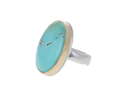 Sterling solver oval turquoise ring