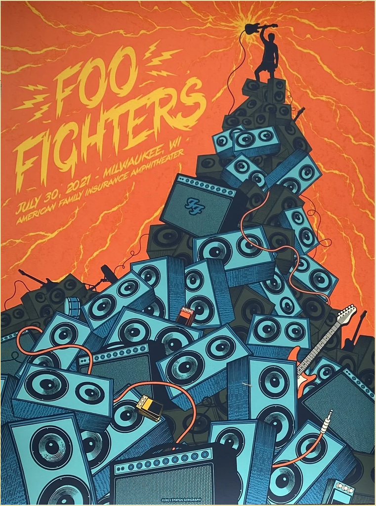 Foo Fighters Milwaukee 2021 by Justin Helton (Status Serigraph