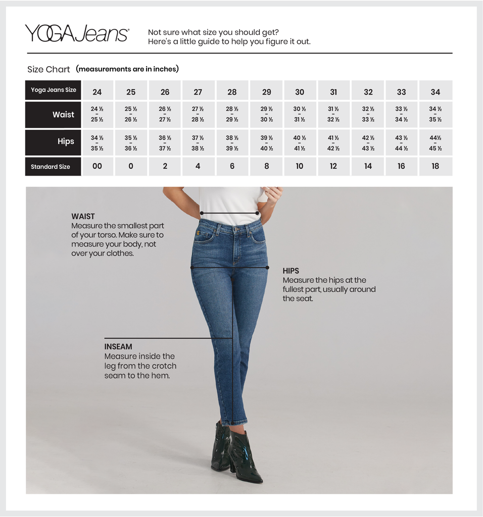 Size Chart  Yoga Jeans