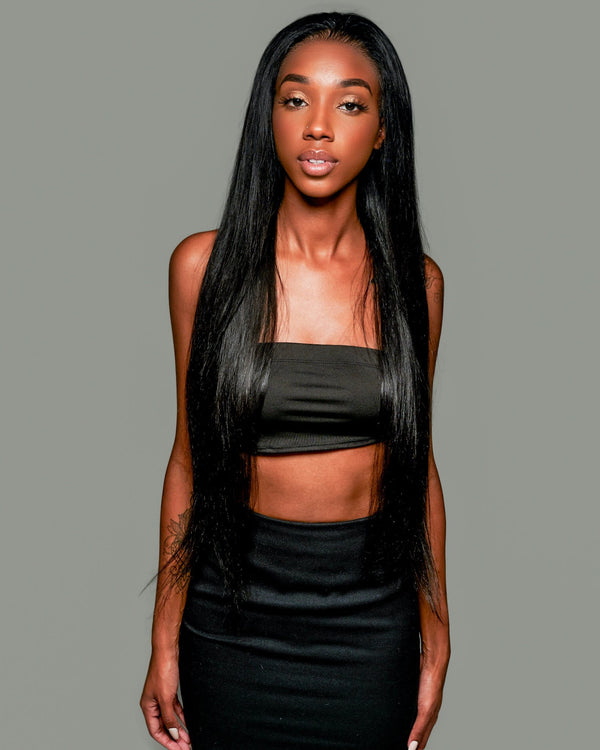 'Soeurs' Human Hair Wig | Long Black Full Lace Wig | Essence Luxe Couture Wigs