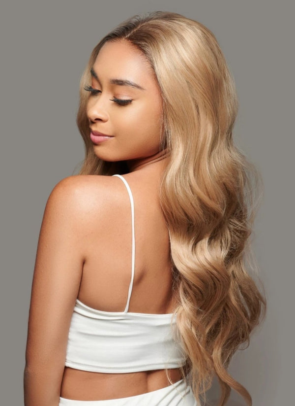 'Stand By Me' Synthetic Wig | Long Rooted Blonde Lace Wig | Essence Luxe Couture Wigs