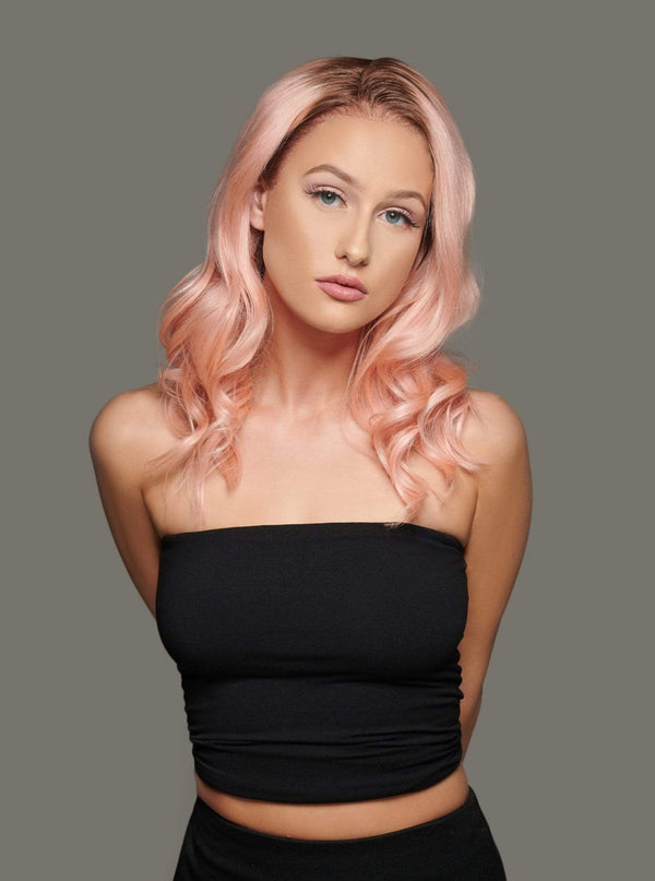 'Sultana' Human Hair Wig | Pink Lace Front Wig | Essence Luxe Wigs