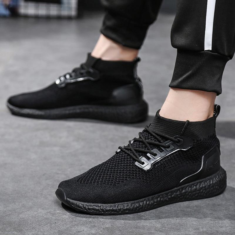 Breathable Mesh Lace Up Sock Trainers 