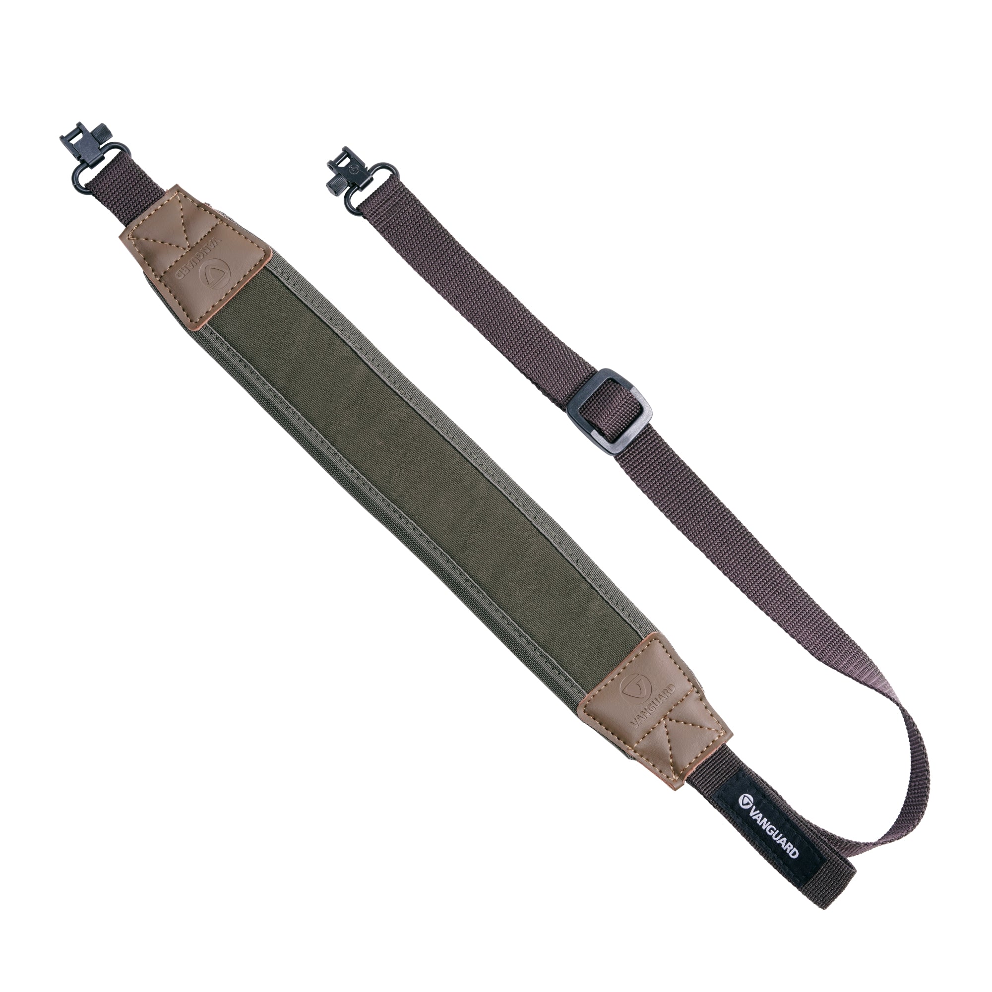 UK Leather Rifle Sling Canvas Shotgun Strap with Comfort Neoprene Shoulder Pad 