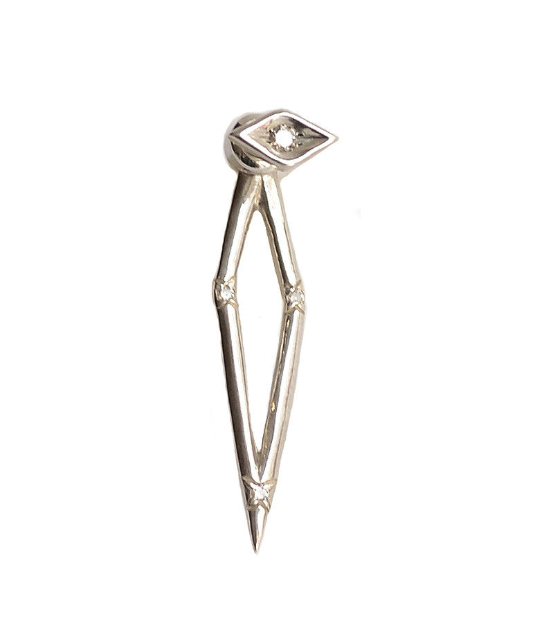 Diamond Eye Stud & Micro Pave Diamonds Eye Pyramid Earring Jacket Back