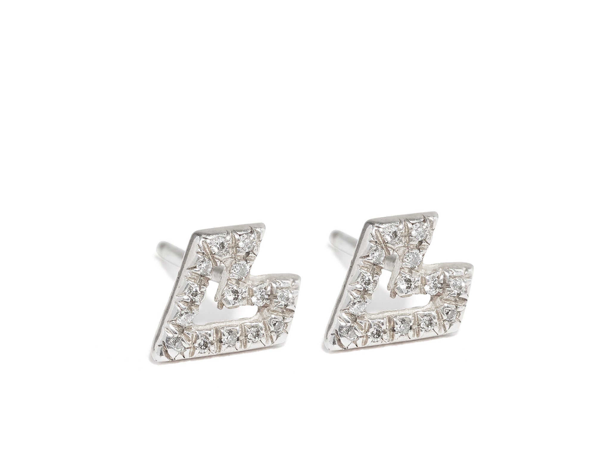 Micro Pave Gothic Heart Stud Earrings