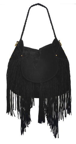 Cullen Fringe Handbag - Black