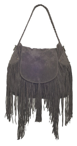 Cullen Fringe Handbag - Gray