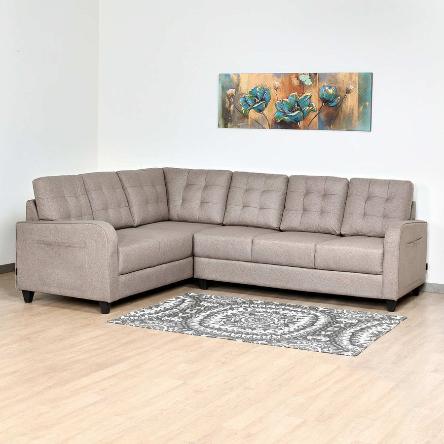 Nilkamal Protean Lounger RH Sofa (Light Brown)