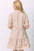 KARLIE Striped Central Poplin Tiered Dress
