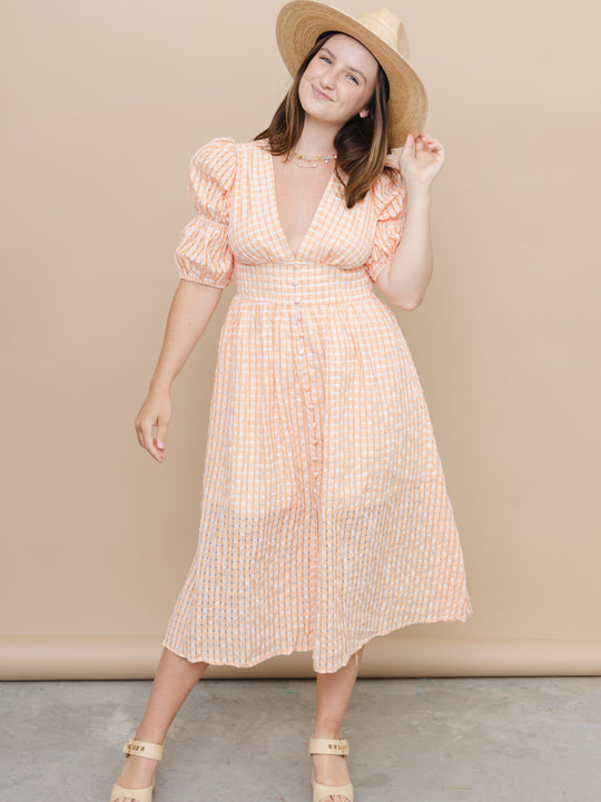 Annie Check Button Up Dress