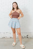 KARLIE Daisy Poplin Smocked Waist Skort